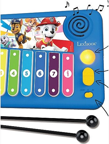 XYLOFUN Paw Patrol Xilofono elettronico con metodo di apprendimento musicale con luci