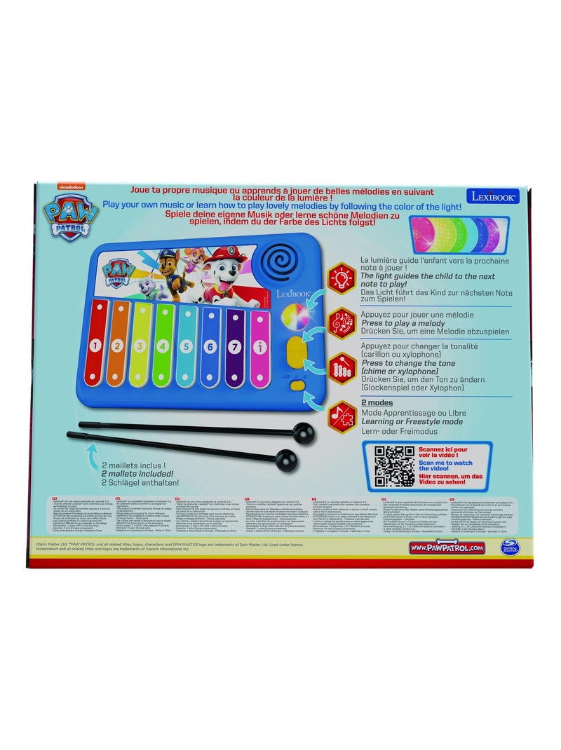 XYLOFUN Paw Patrol Xilofono elettronico con metodo di apprendimento musicale con luci Blu - Kiabi