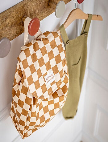 Zainetto materna in cotone con fantasia a scacchi per - SAUTHON