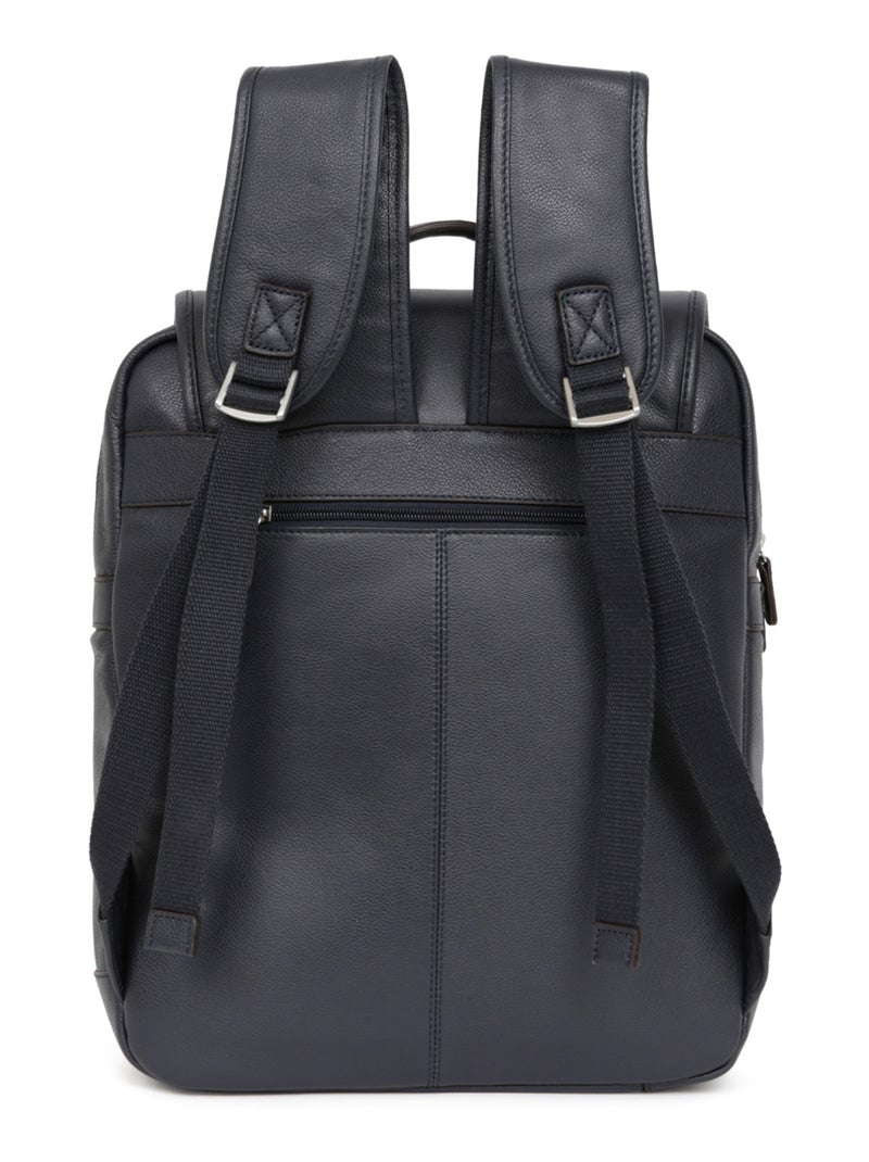 Zaino - 13" & A4 - Pelle CONFORT Blu marino - Kiabi