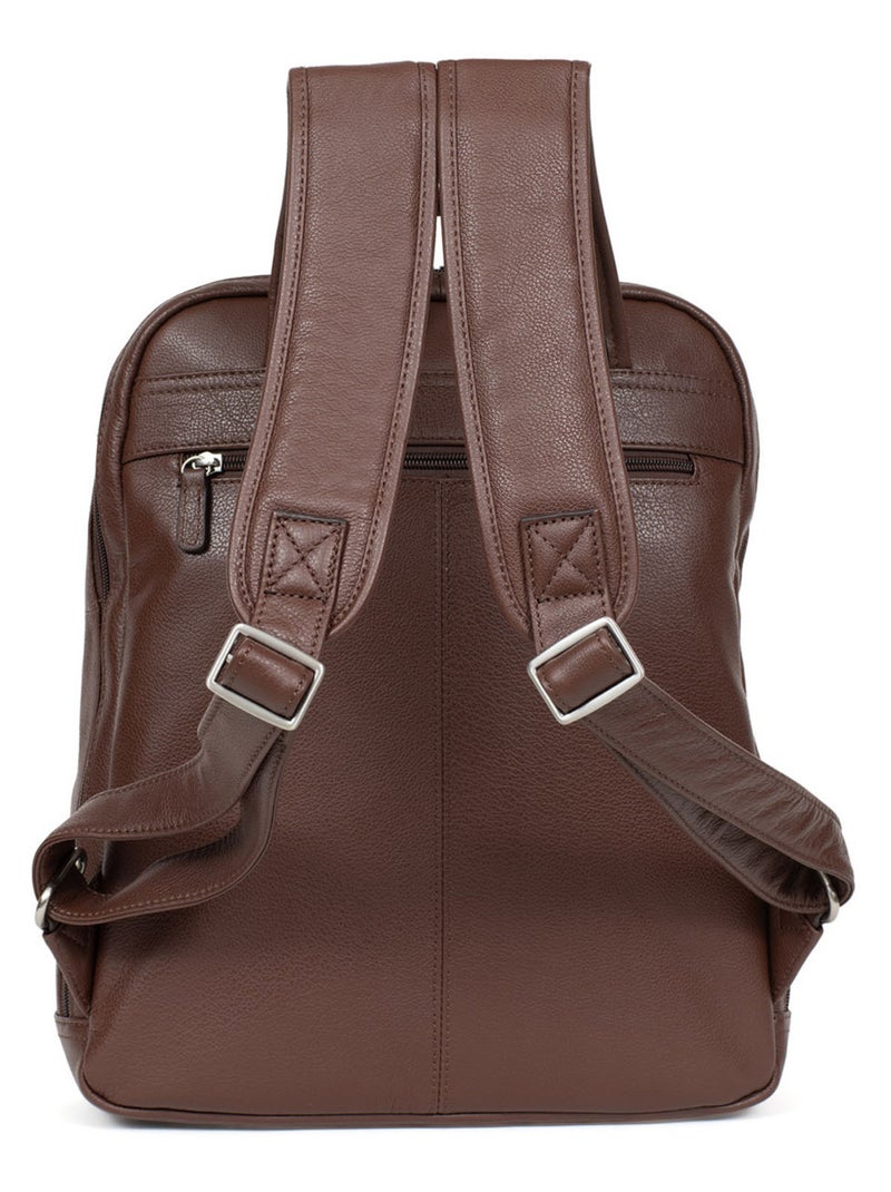 Zaino - 13" & a4 - pelle confort hexagona Marrone cioccolato - Kiabi