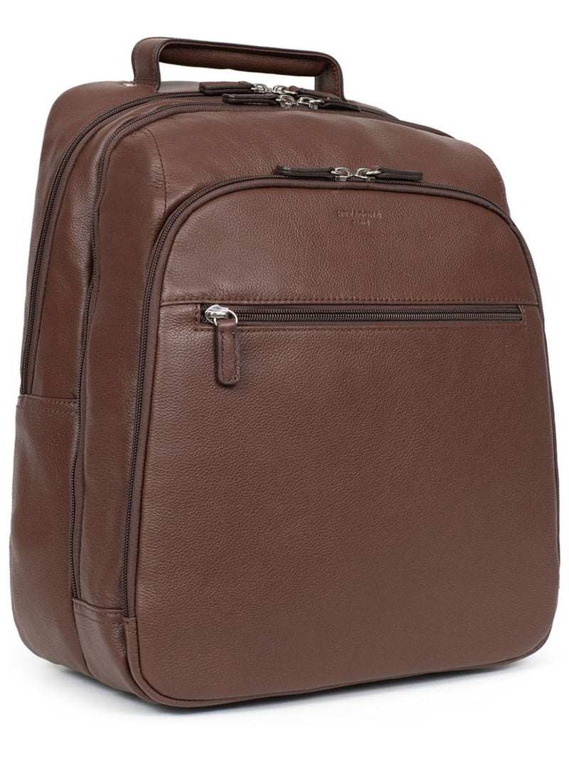 Zaino - 13" & a4 - pelle confort hexagona Marrone cioccolato - Kiabi