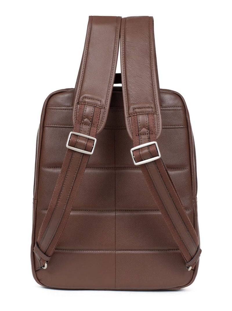 Zaino - 13" & a4 - pelle confort hexagona Marrone cioccolato - Kiabi