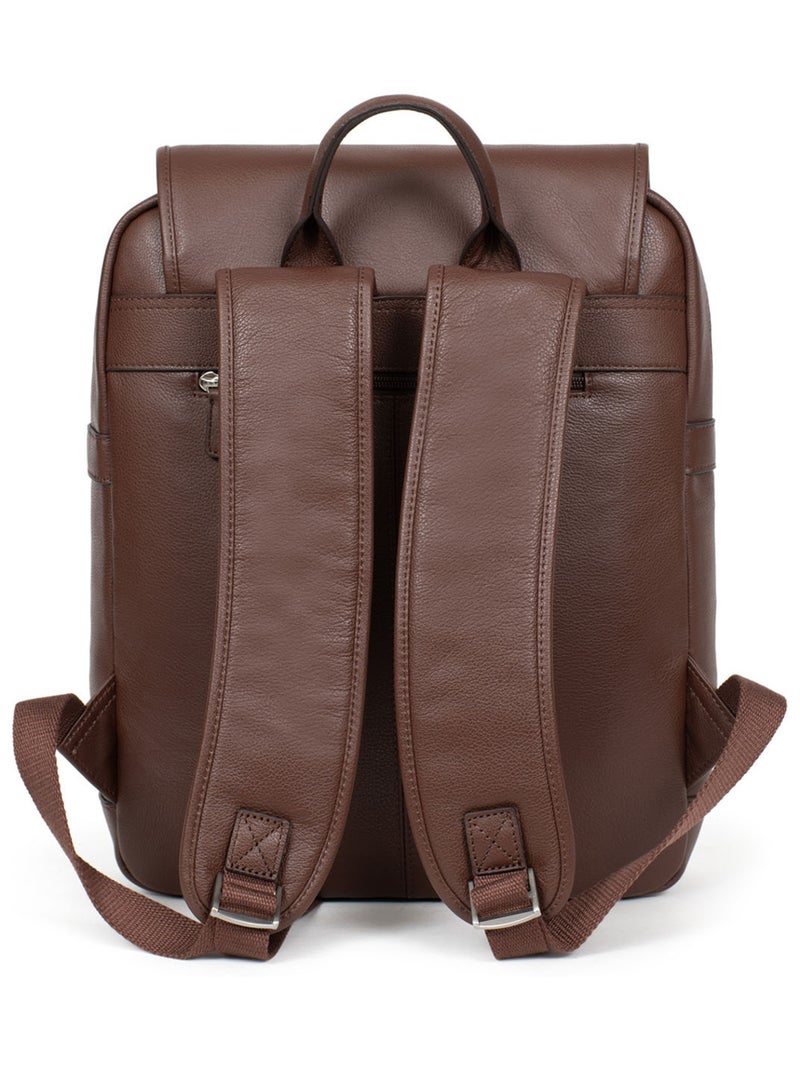 Zaino - 13" & A4 - Pelle CONFORT Marrone cioccolato - Kiabi