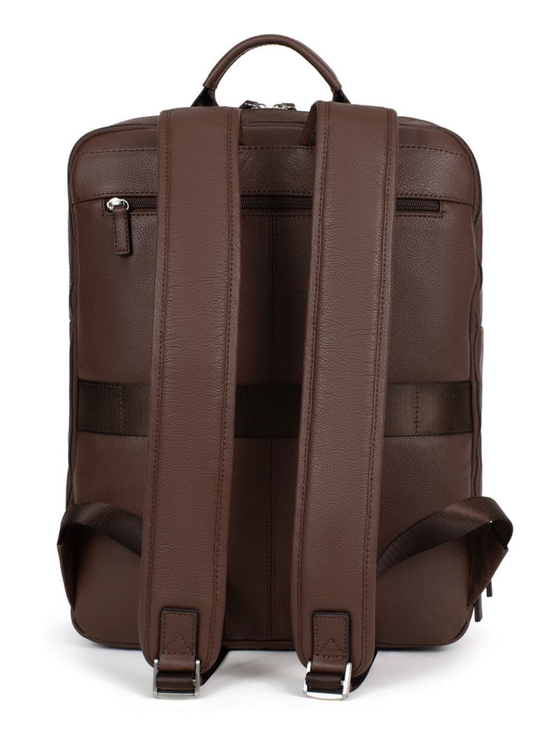 Zaino - 15" & tablet & a4 - pelle confort hexagona Marrone cioccolato - Kiabi