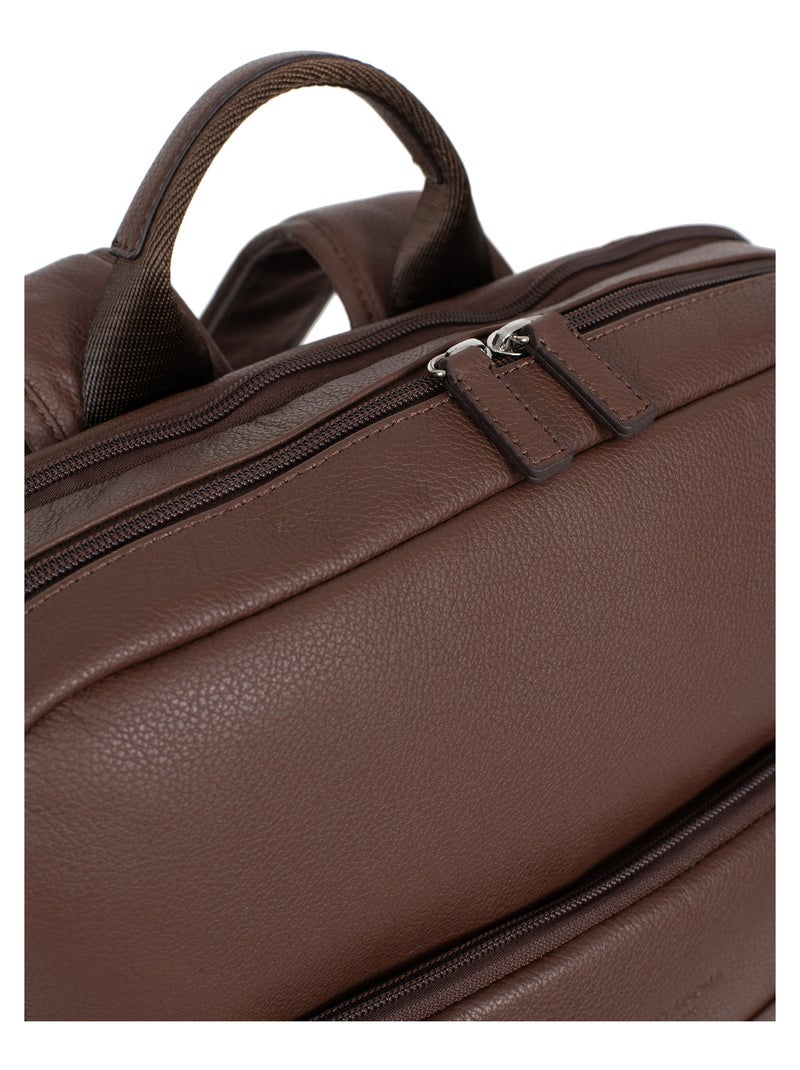 Zaino - 15" & tablet & a4 - pelle confort hexagona Marrone cioccolato - Kiabi