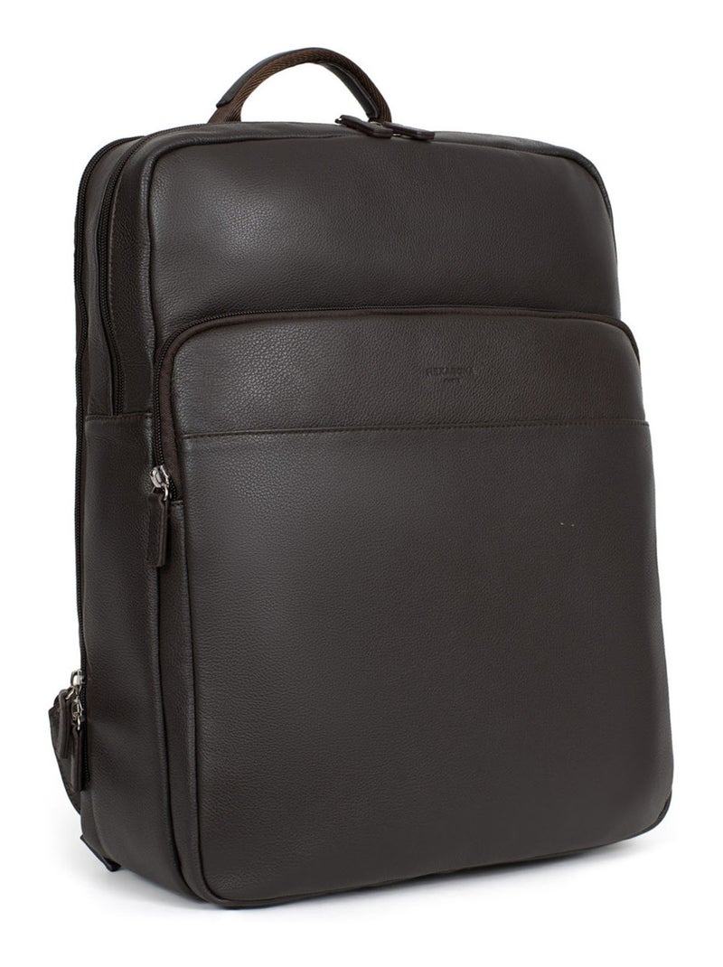 Zaino - 15" & tablet & a4 - pelle confort hexagona Marrone scuro - Kiabi