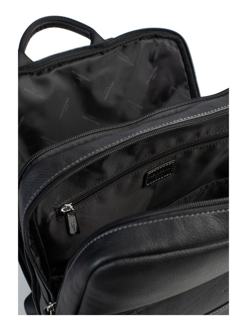 Zaino - 15" & tablet & a4 - pelle confort hexagona Nero - Kiabi