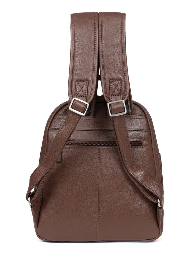 Zaino - pelle confort hexagona Marrone cioccolato - Kiabi