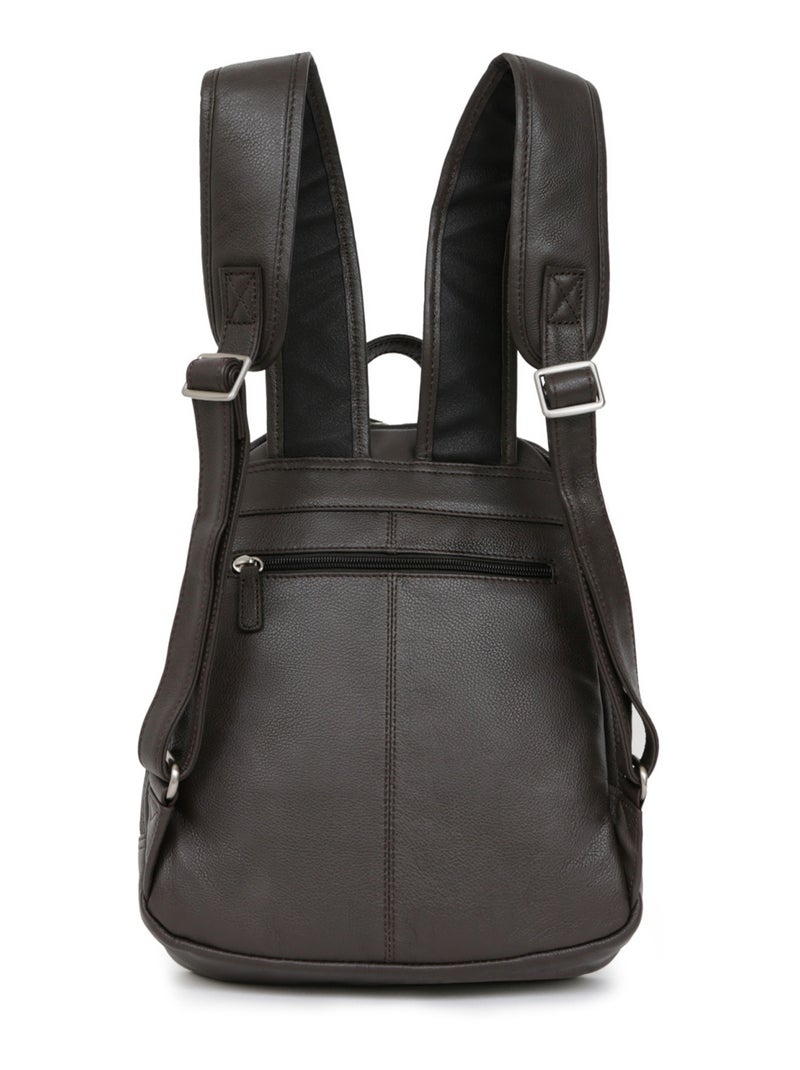 Zaino - pelle confort hexagona Marrone scuro - Kiabi