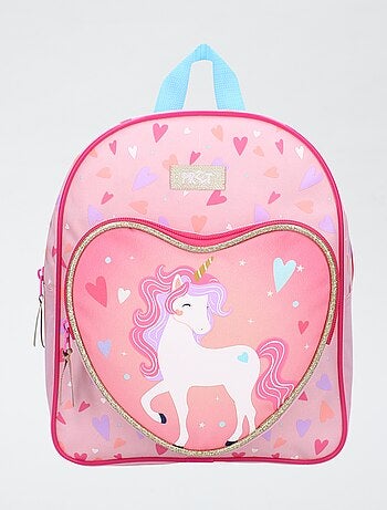 Zaino a forma di cuore unicorno