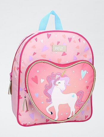 Zaino a forma di cuore unicorno