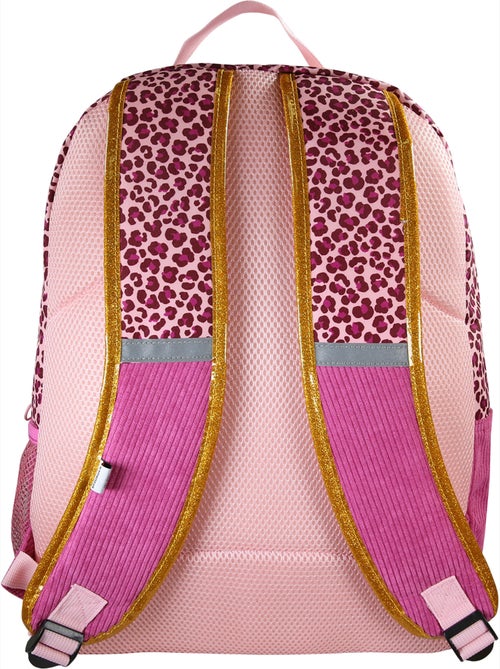 Zaino bambina French Disorder in velluto 2 scomparti motivo leopardato rosa - Kiabi
