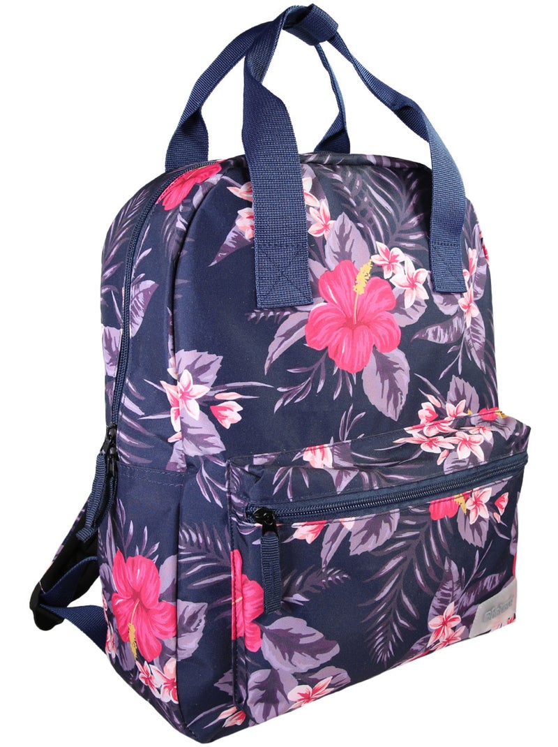 Zaino bambina Offshore viola floreale 1 scomparto Blu marino - Kiabi