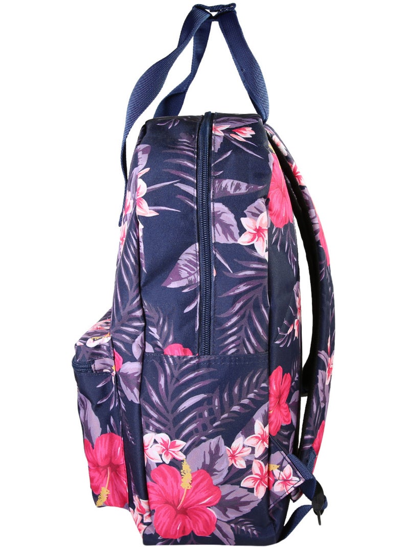 Zaino bambina Offshore viola floreale 1 scomparto Blu marino - Kiabi