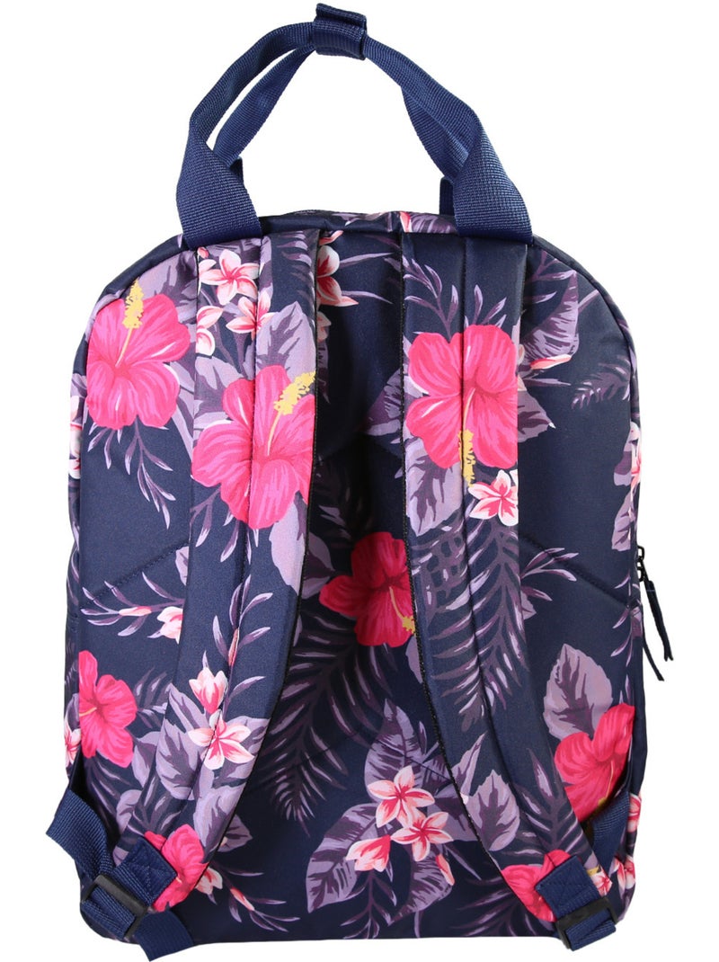 Zaino bambina Offshore viola floreale 1 scomparto Blu marino - Kiabi