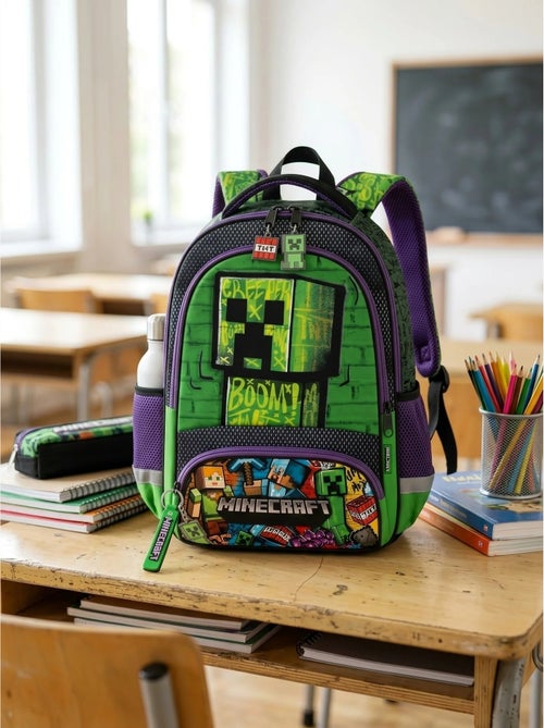 Zaino bambino 8l con porta borraccia minecraft - Kiabi