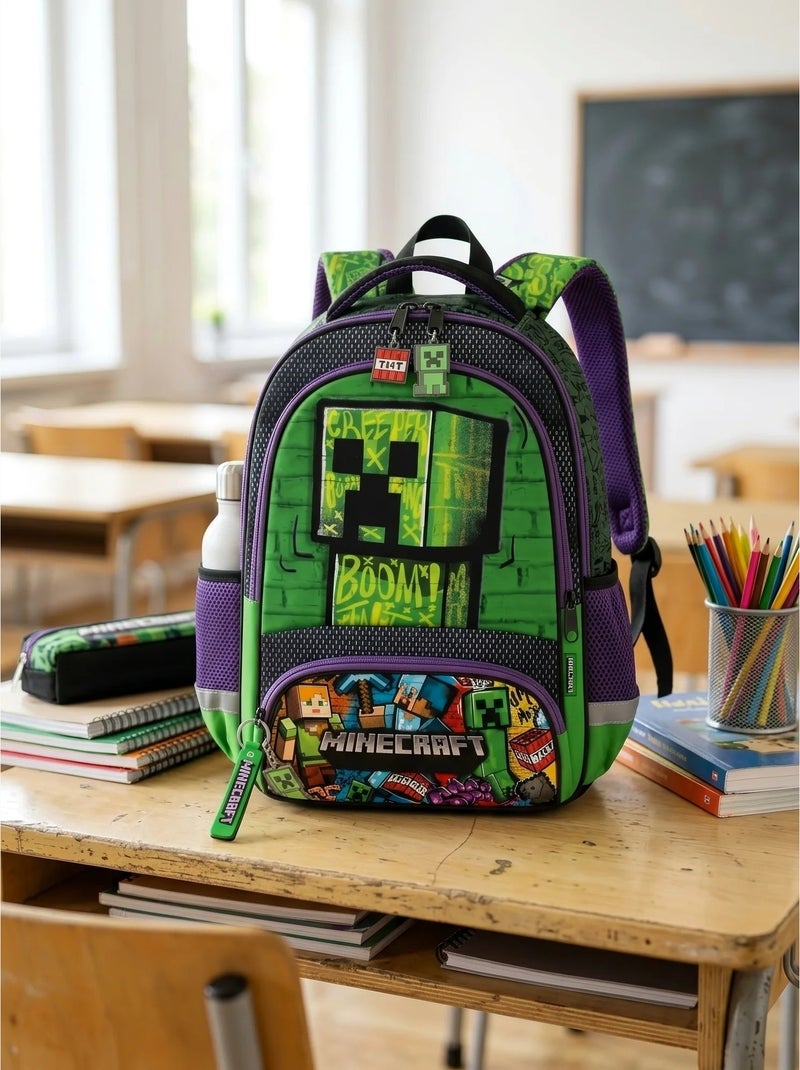 Zaino bambino 8l con porta borraccia minecraft Multicolore - Kiabi