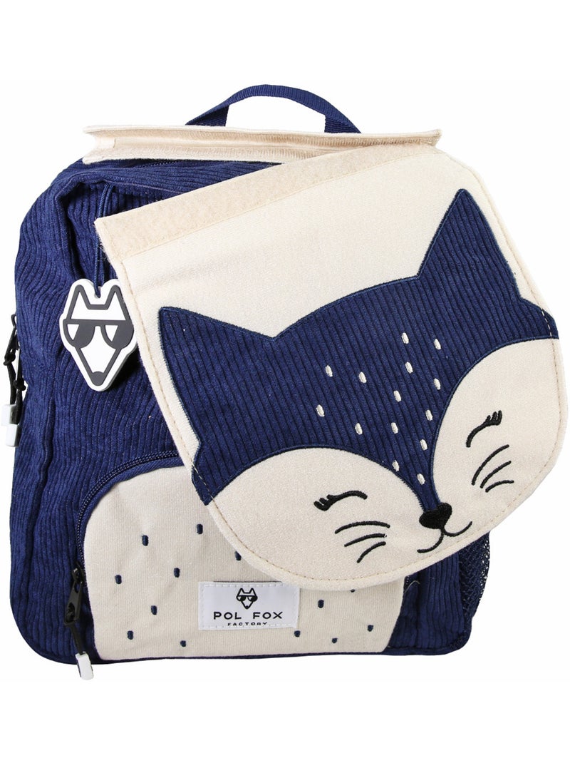 Zaino bambino POL FOX FOXY reversibile 1 scomparto blu scuola materna Blu marino - Kiabi