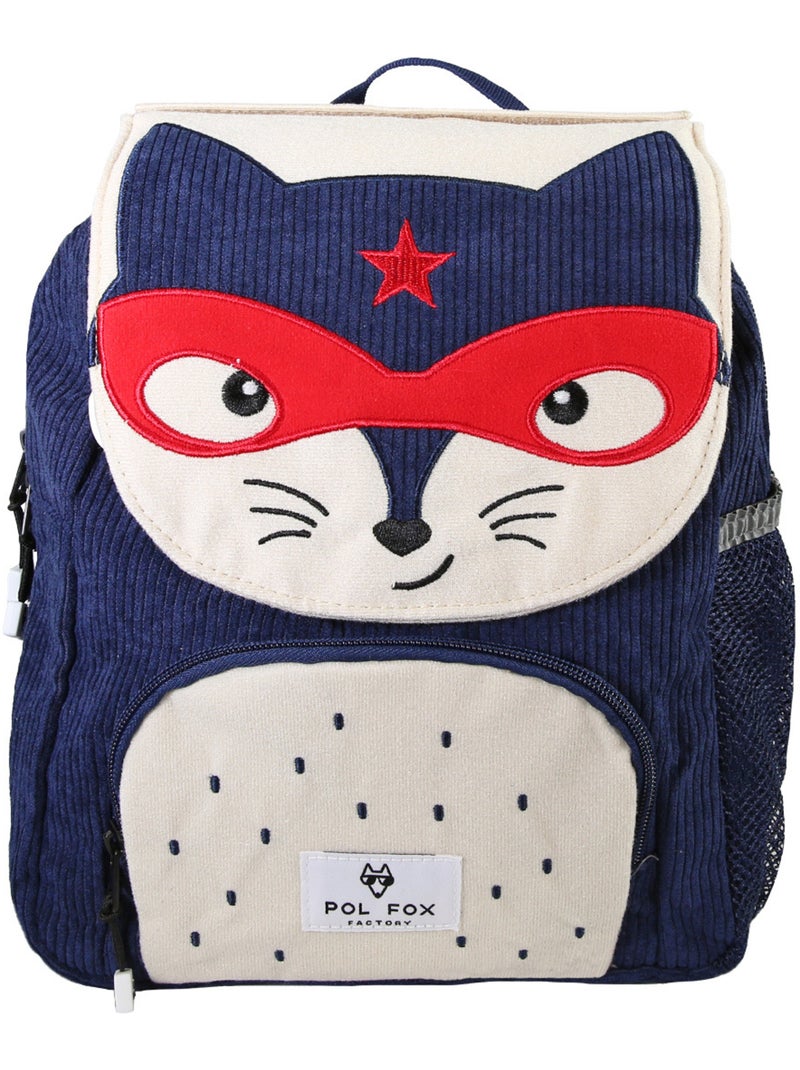 Zaino bambino POL FOX FOXY reversibile 1 scomparto blu scuola materna Blu marino - Kiabi