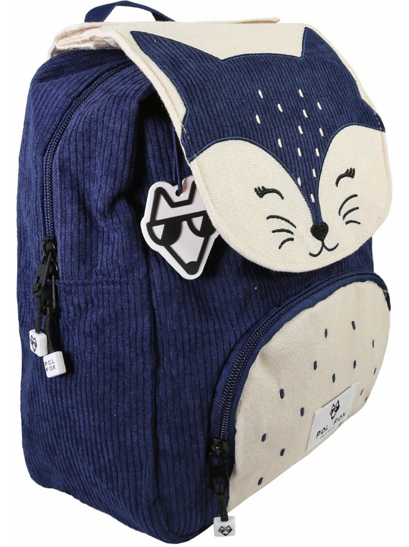 Zaino bambino POL FOX FOXY reversibile 1 scomparto blu scuola materna Blu marino - Kiabi