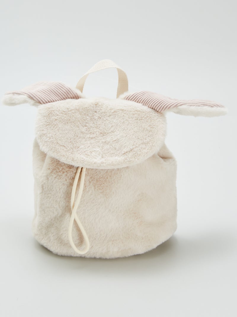 Zaino con animazione 'coniglio' morbidissimo BEIGE - Kiabi