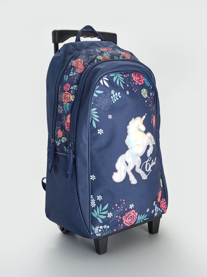 Zaino con rotelle blu - Kiabi