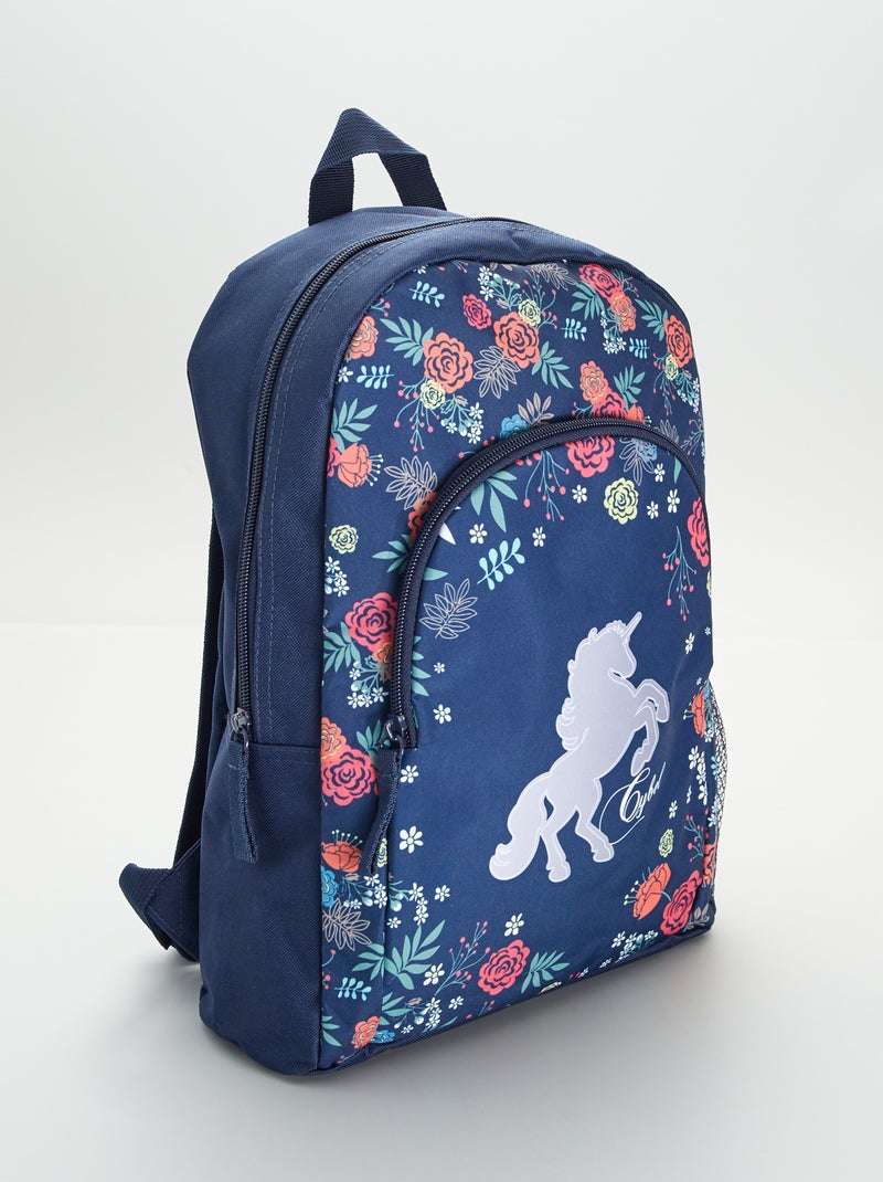 Zaino con stampa blu - Kiabi