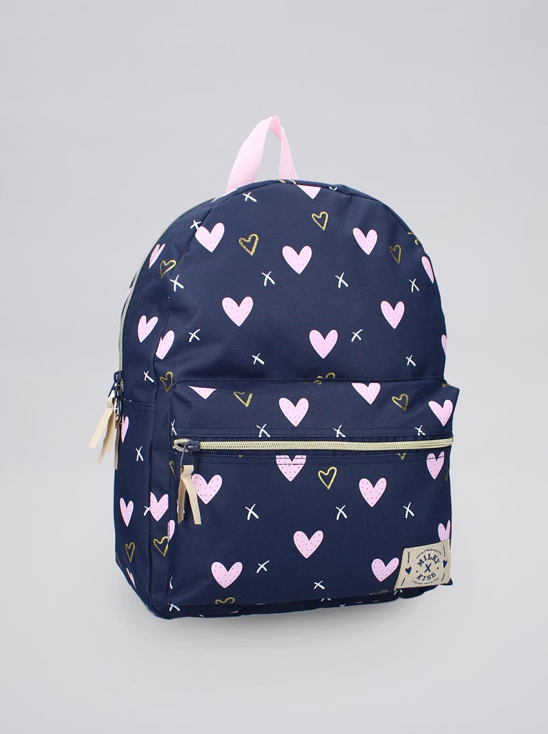 Zaino 'cuori' blu navy - Kiabi