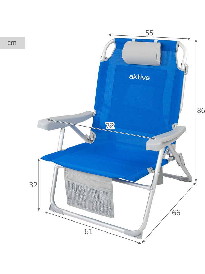 Zaino da spiaggia 55x66x86 cm 110 kg con cuscino, borsa e tasca aktive Blu - Kiabi
