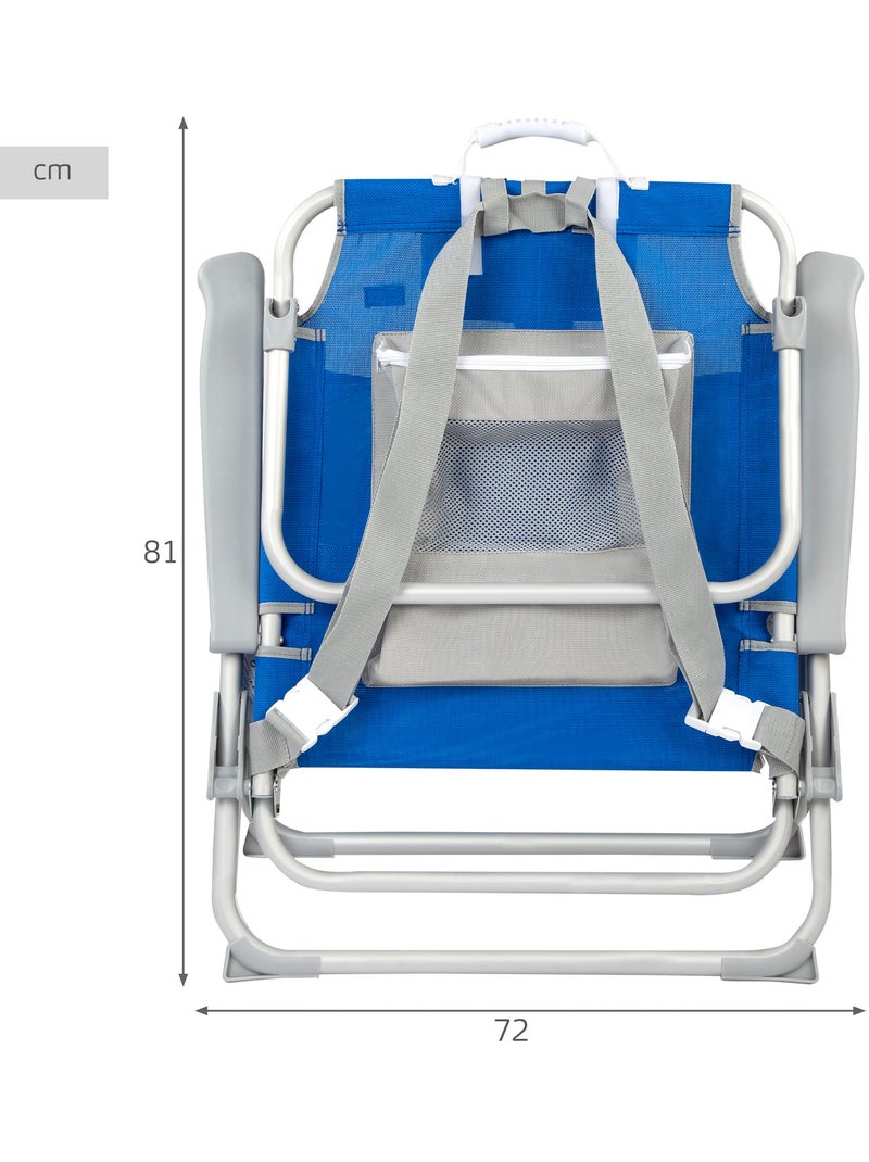 Zaino da spiaggia 55x66x86 cm 110 kg con cuscino, borsa e tasca aktive Blu - Kiabi