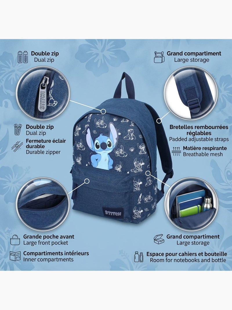 Zaino Disney Stitch 37 cm, scuola primaria e media per bambine 795-01104 Blu Multicolore - Kiabi