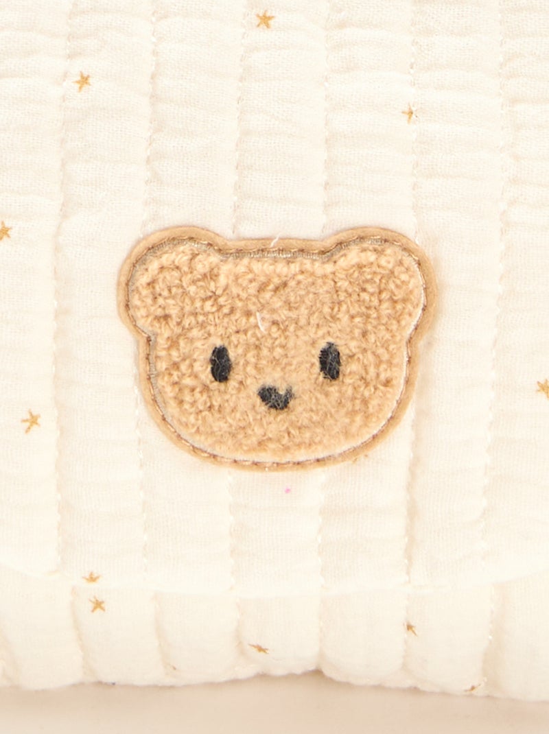 Zaino in garza di cotone stampato Beige - Kiabi