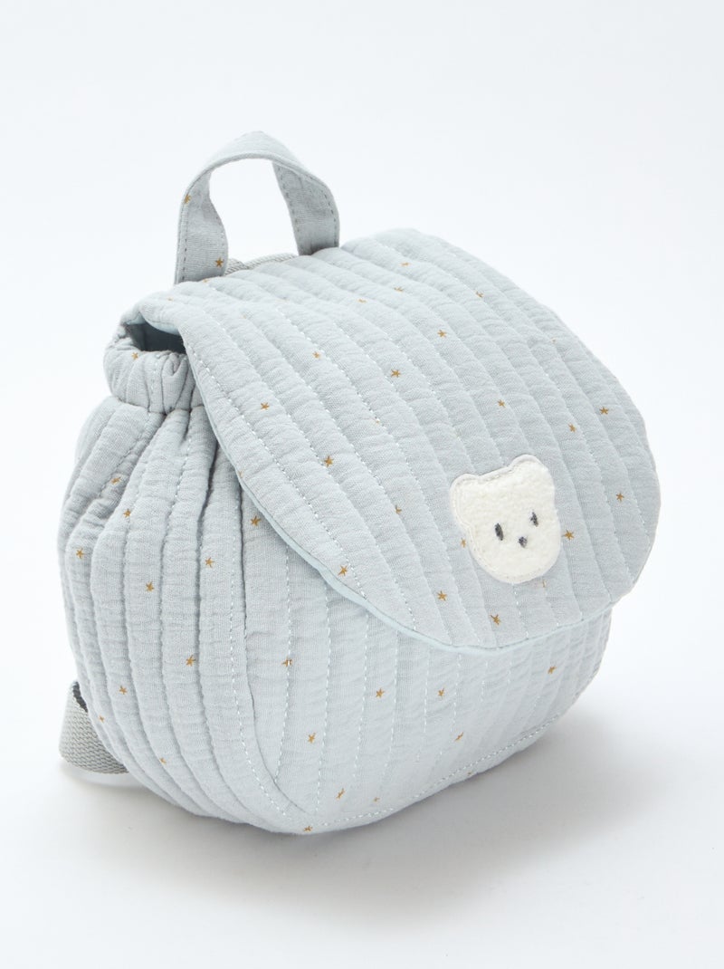 Zaino in garza di cotone stampato Blu - Kiabi