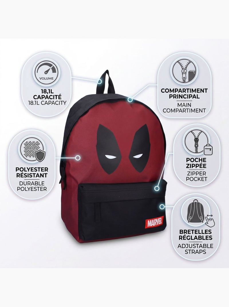 Zaino Marvel Deadpool Encore Time 204-00614 DEADPOOL Rosso - Kiabi