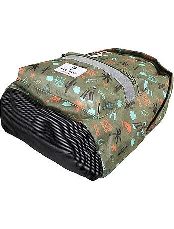 Zaino mini bambino scuola materna POL FOX Road Trip verde motivo van e avventura