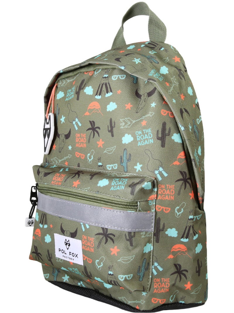 Zaino mini bambino scuola materna POL FOX Road Trip verde motivo van e avventura Verde - Kiabi