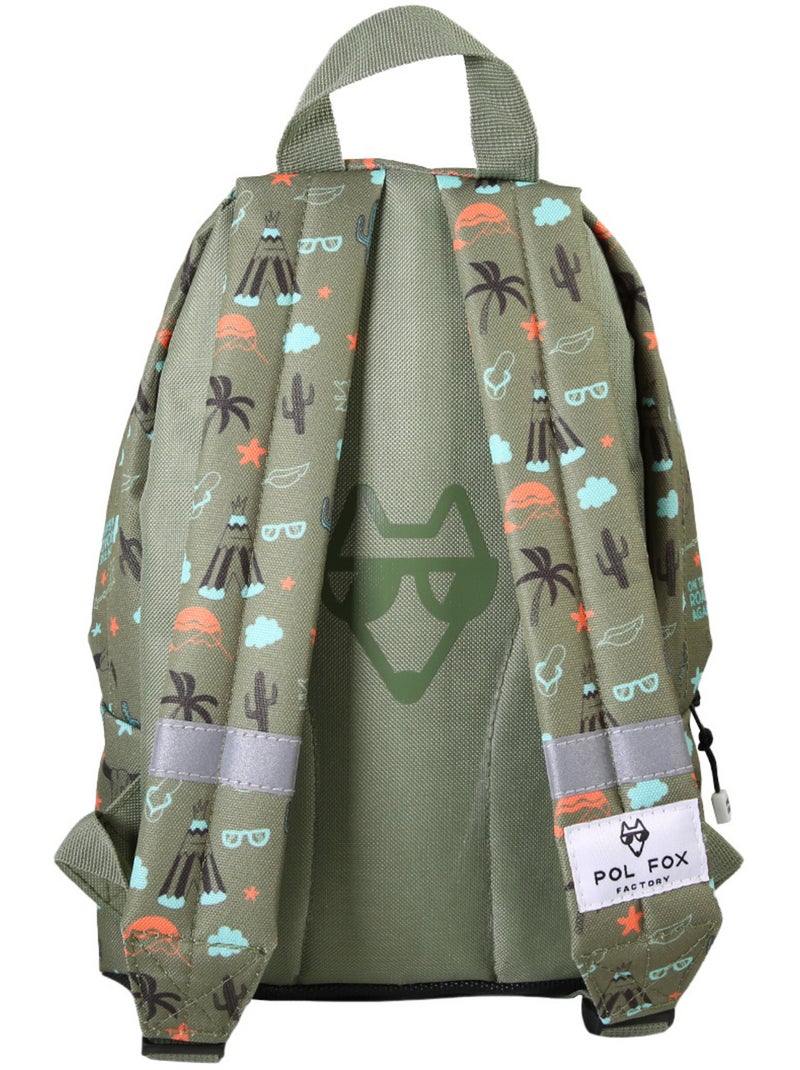 Zaino mini bambino scuola materna POL FOX Road Trip verde motivo van e avventura Verde - Kiabi