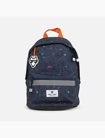 Zaino mini bambino scuola materna POL FOX Robot blu navy motivo robot