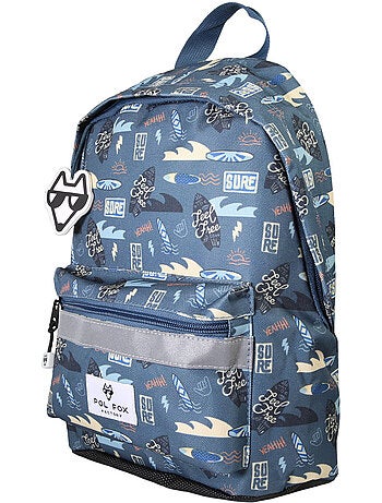 Zaino mini bambino scuola materna POL FOX Surf blu motivo surf e onda