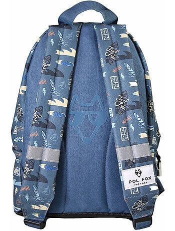 Zaino mini bambino scuola materna POL FOX Surf blu motivo surf e onda