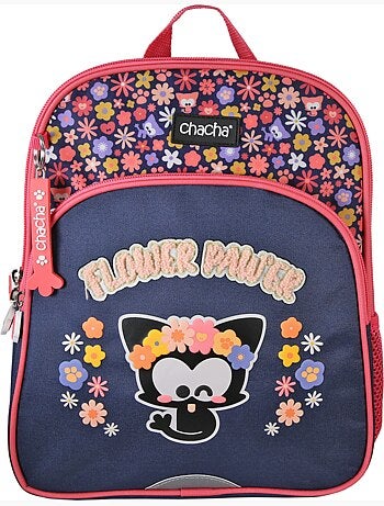 Zaino mini scuola bambina 1 scomparto CHACHA blu rosa