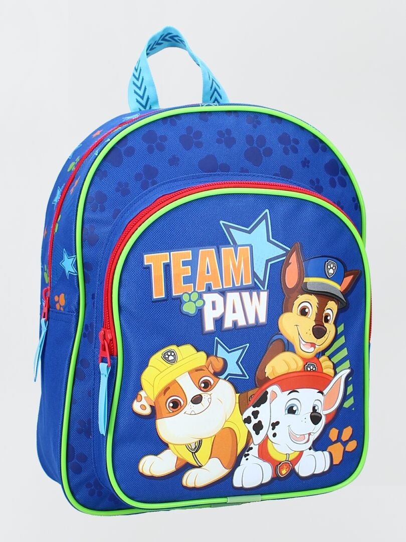 Zaino Paw Patrol Go Pups Go Per Bambini, Blu, Con Spallacci Imbottiti E Tasca Frontale Con Chase, Rubble E Marshall, Ideale Per Asilo E Scuola