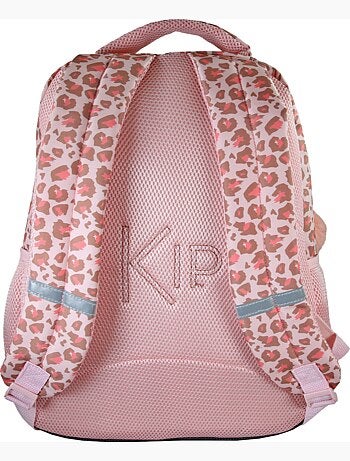 Zaino scolastico bambina KIP Graou 2 scomparti rosa motivo leopardato