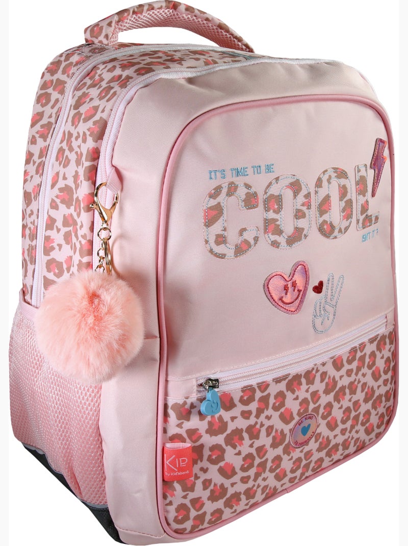 Zaino scolastico bambina KIP Graou 2 scomparti rosa motivo leopardato Multicolore - Kiabi