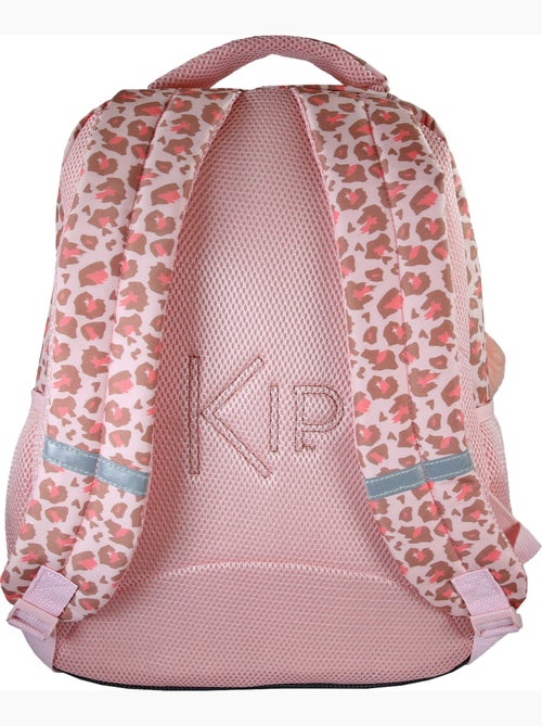 Zaino scolastico bambina KIP Graou 2 scomparti rosa motivo leopardato - Kiabi