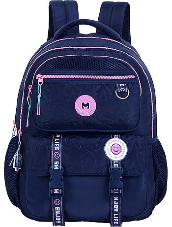 Zaino scolastico bambina Marshmallow Pixelly 2 scomparti blu notte