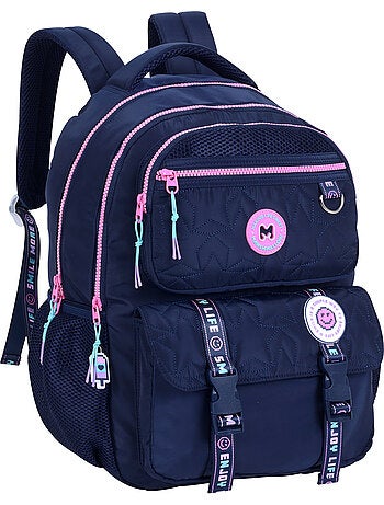 Zaino scolastico bambina Marshmallow Pixelly 2 scomparti blu notte