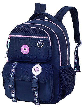 Zaino scolastico bambina Marshmallow Pixelly 2 scomparti blu notte