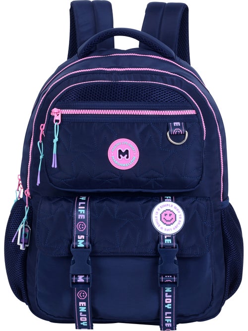 Zaino scolastico bambina Marshmallow Pixelly 2 scomparti blu notte - Kiabi